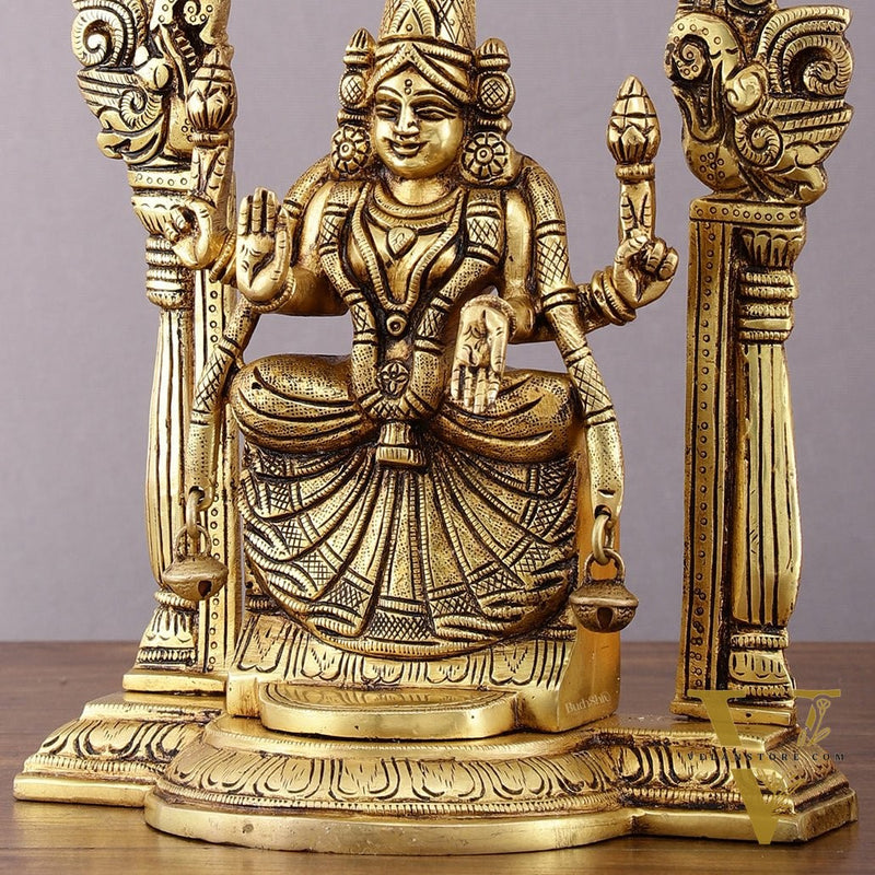 Brass Padmavati Thayar Lakshmi Statue with Thiruvachi Arch - 11 inch