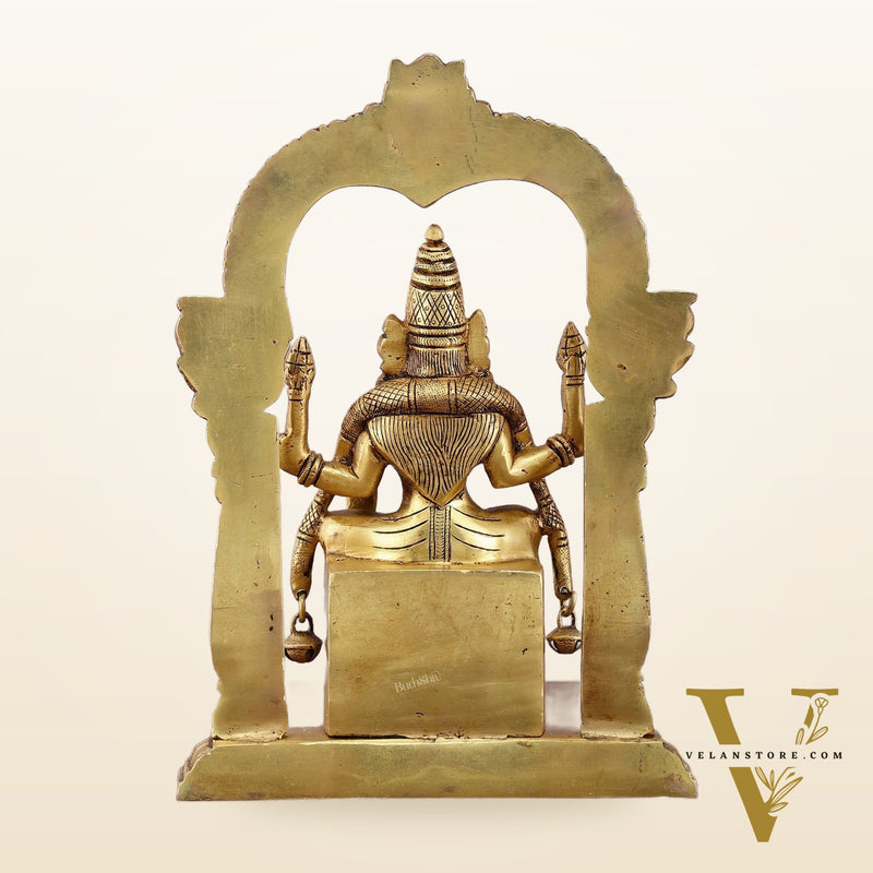 Brass Padmavati Thayar Lakshmi Statue with Thiruvachi Arch - 11 inch