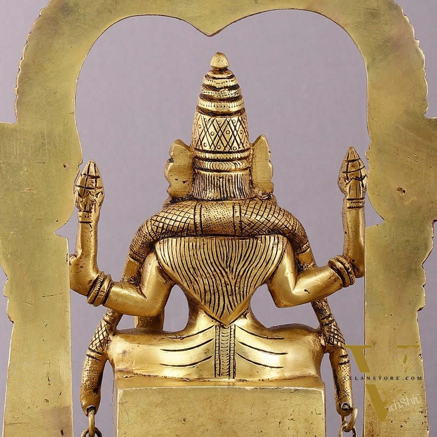 Brass Padmavati Thayar Lakshmi Statue with Thiruvachi Arch - 11 inch