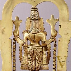 Brass Padmavati Thayar Lakshmi & Tirupati Balaji Statue Set with Thiruvachi Arch - 12 Inch