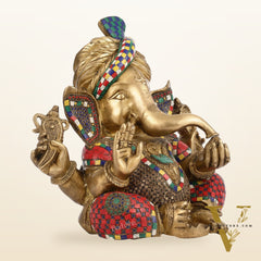 Brass Pagadi Ganesha idol 14"