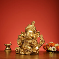 Brass Pagadi Ganesha idol 14"