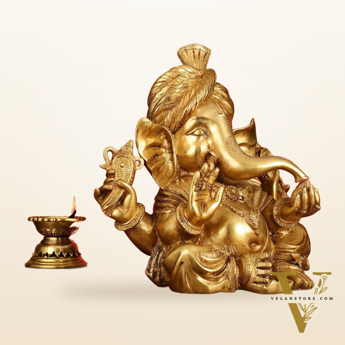 Brass Pagadi Ganesha idol 14"