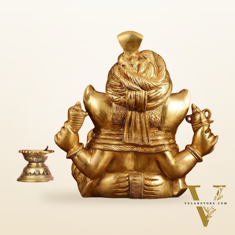 Brass Pagadi Ganesha idol 14"