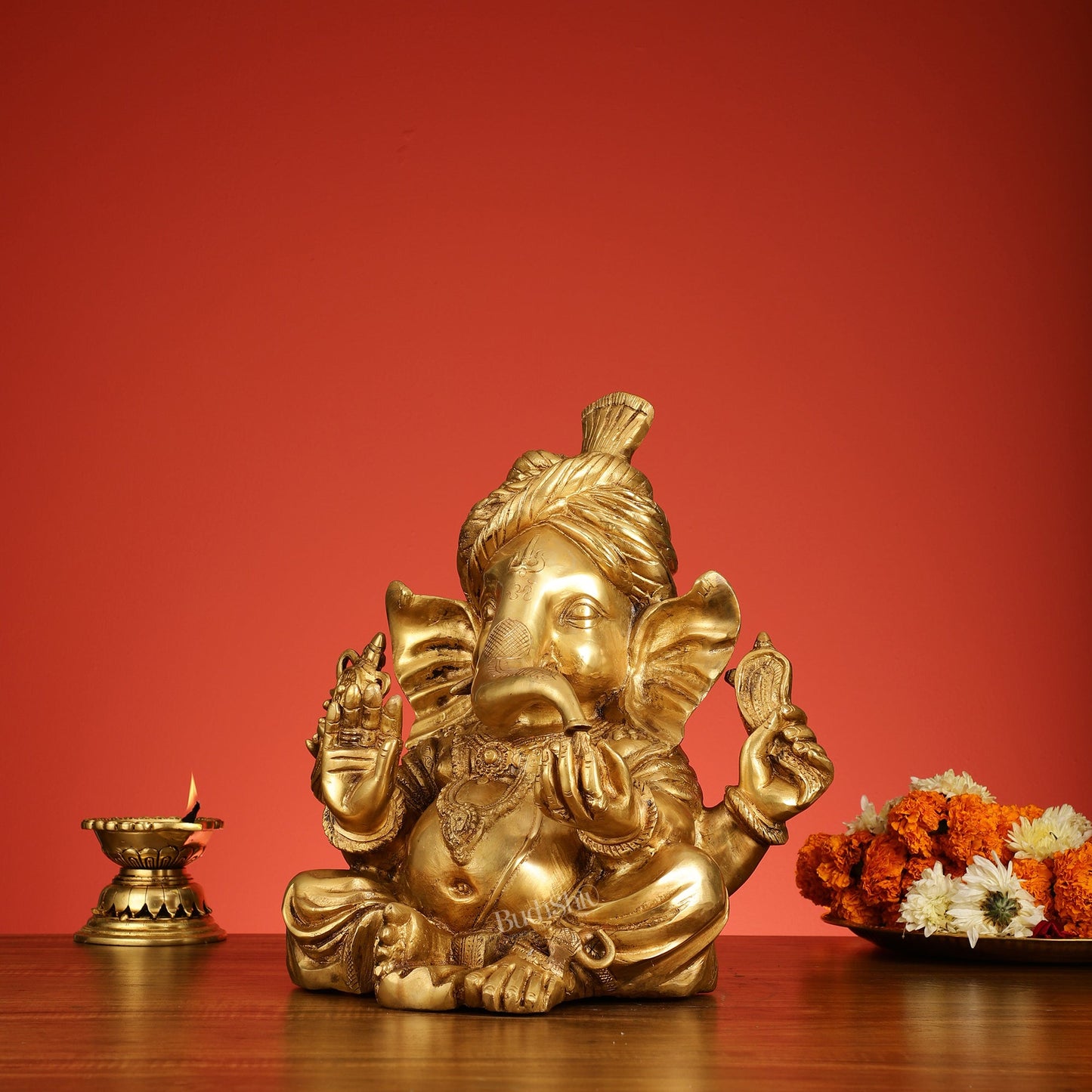 Brass Pagadi Ganesha idol 14"