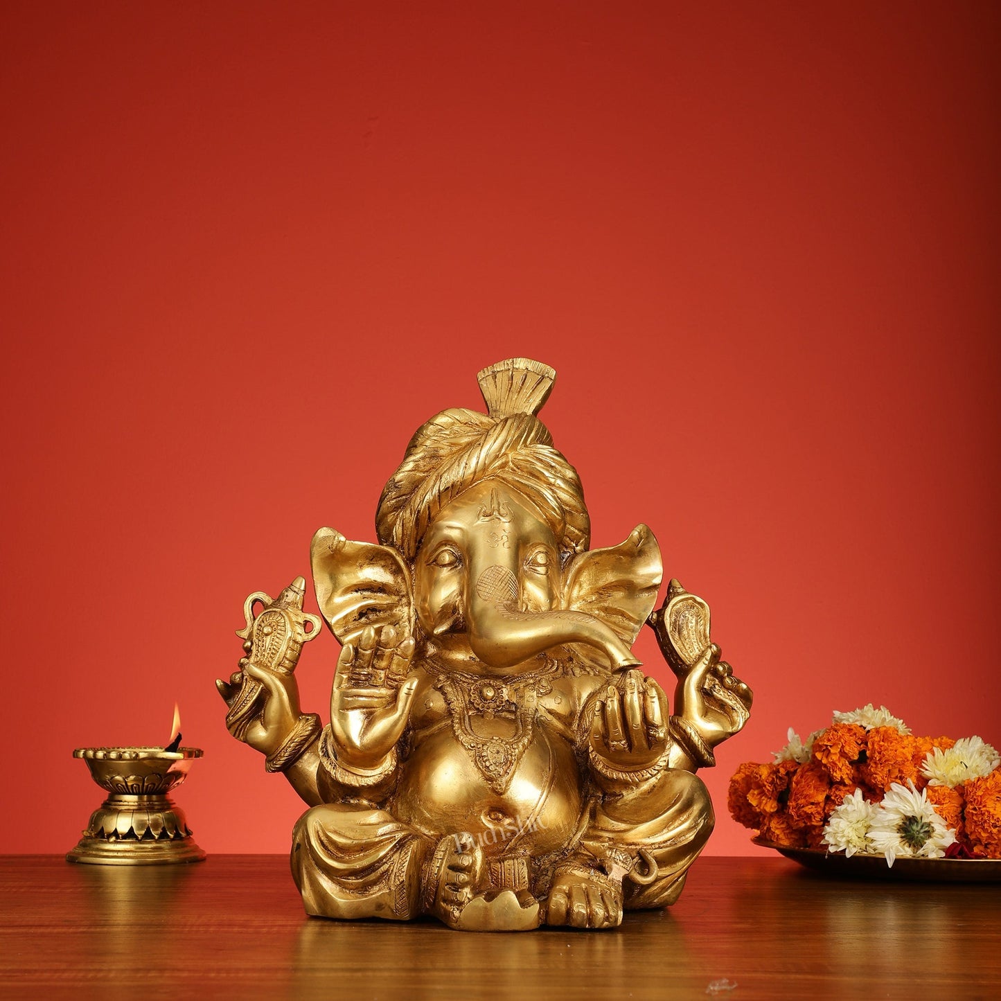Brass Pagadi Ganesha idol 14"