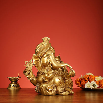 Brass Pagadi Ganesha idol 14"