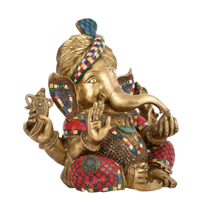 Brass Pagadi Ganesha idol 14"