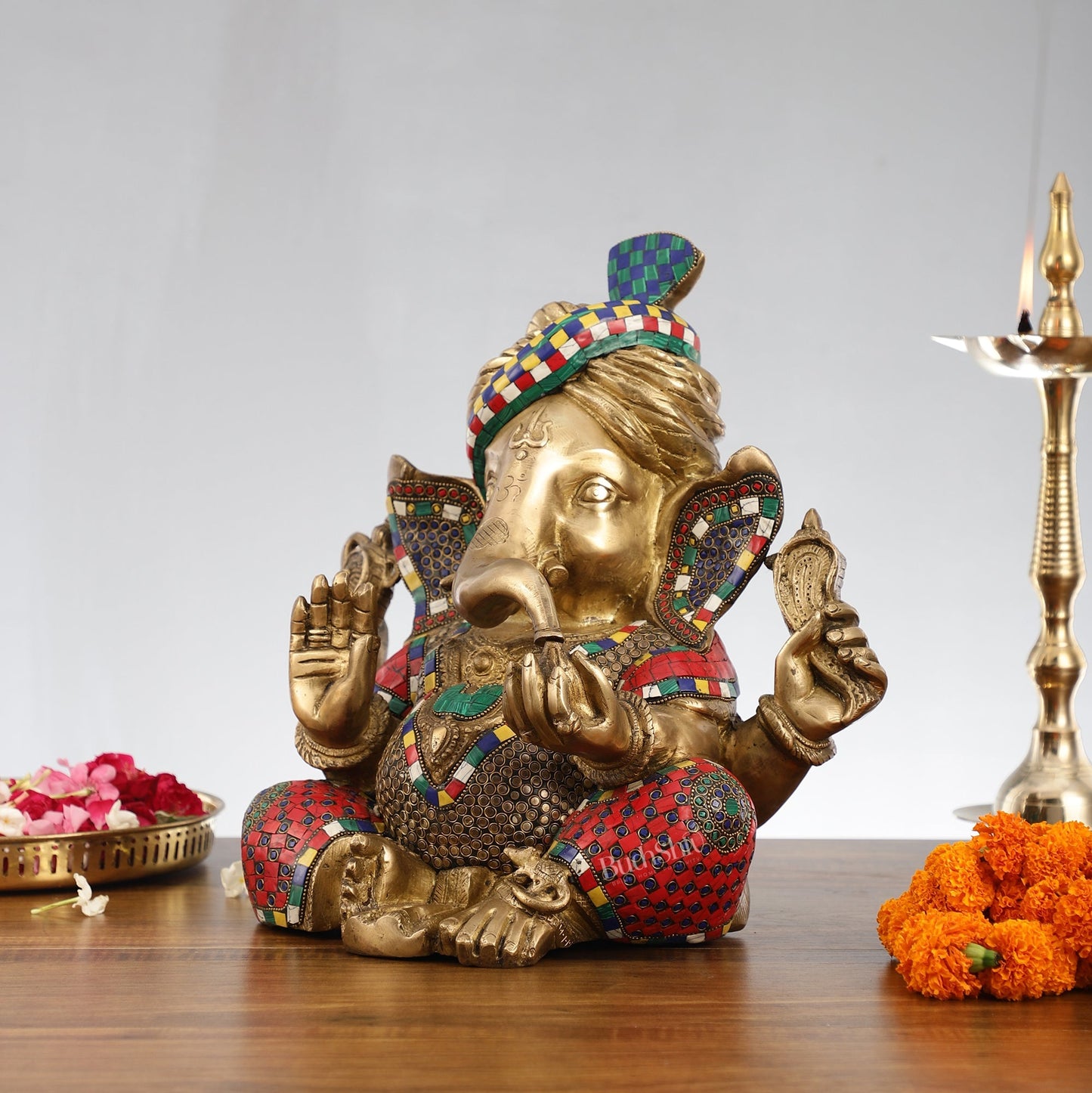 Brass Pagadi Ganesha idol 14"