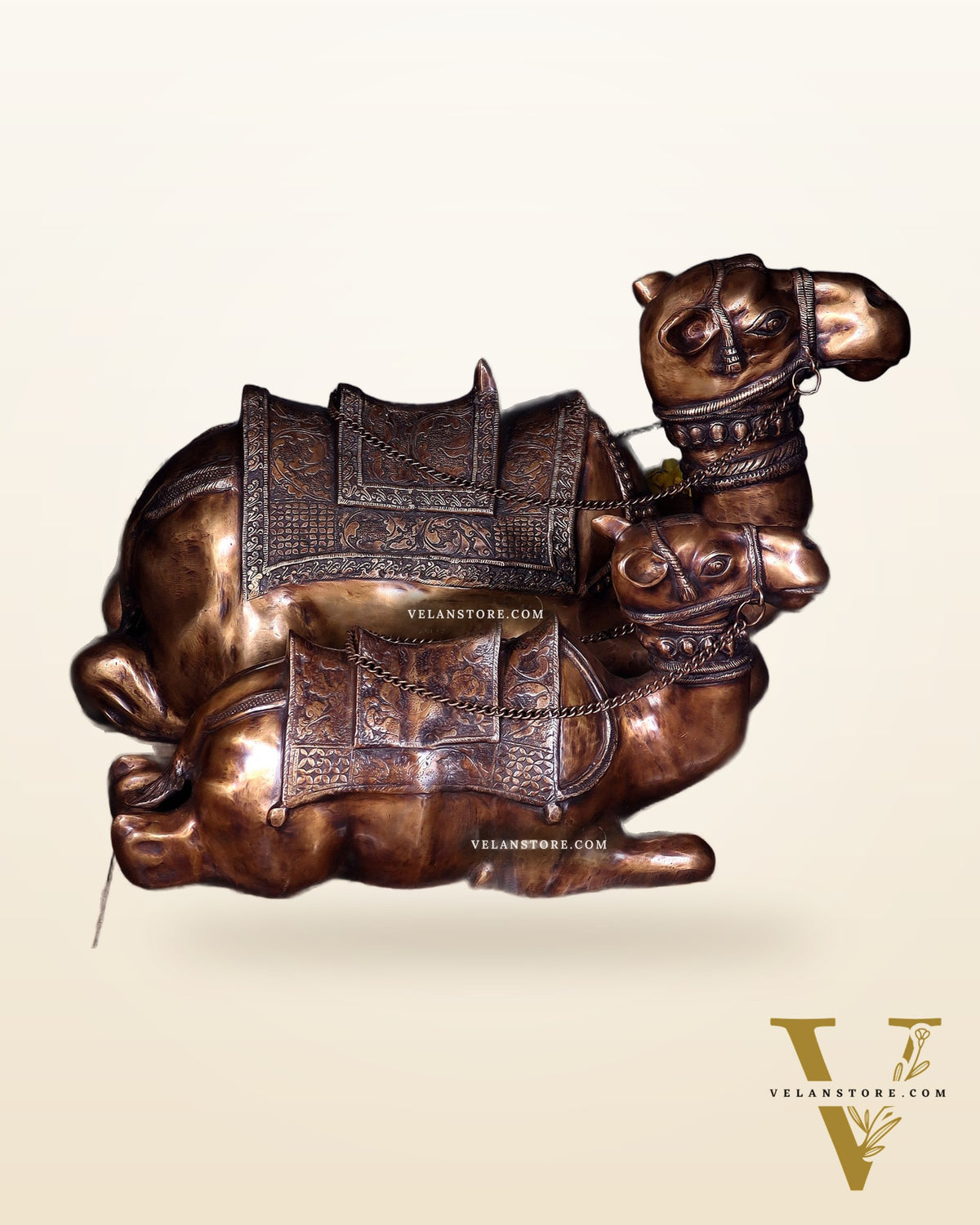 Brass Pair of large Sitting Camel Statues 36" Vastu approved