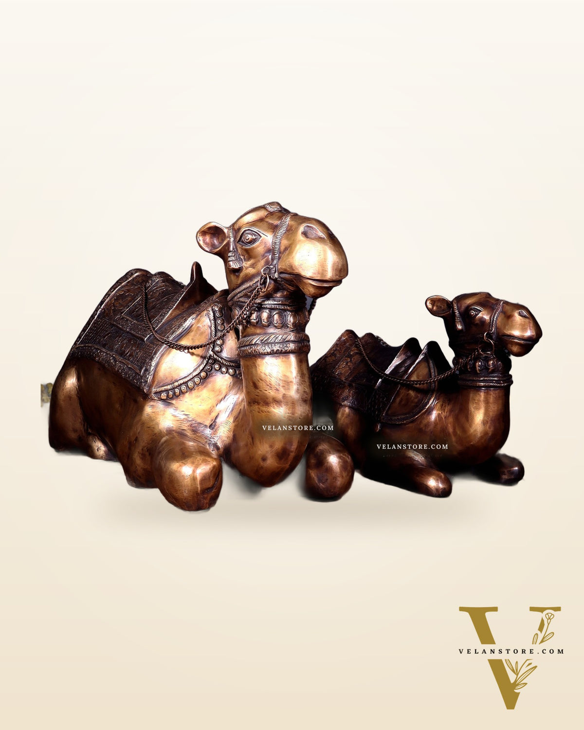 Brass Pair of large Sitting Camel Statues 36" Vastu approved