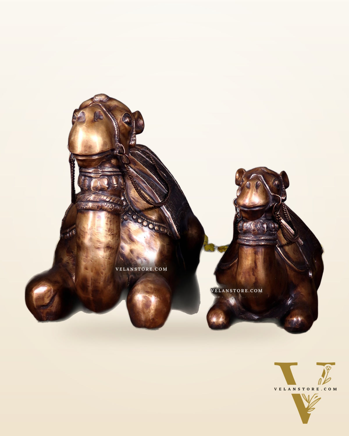 Brass Pair of large Sitting Camel Statues 36" Vastu approved