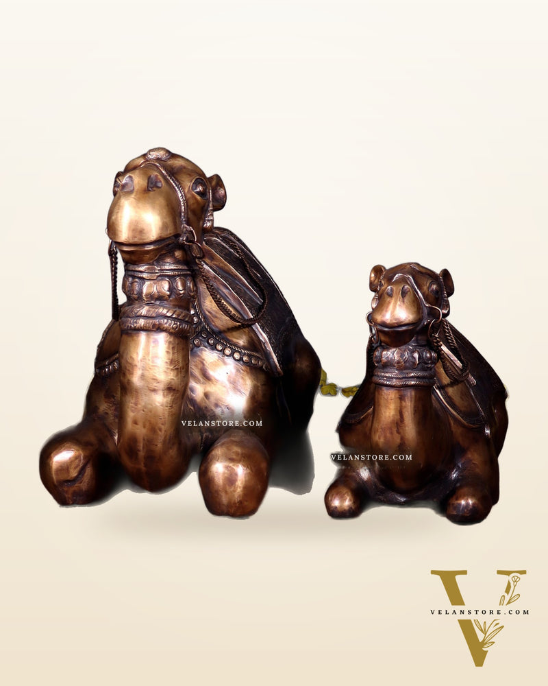 Brass Pair of large Sitting Camel Statues 36" Vastu approved