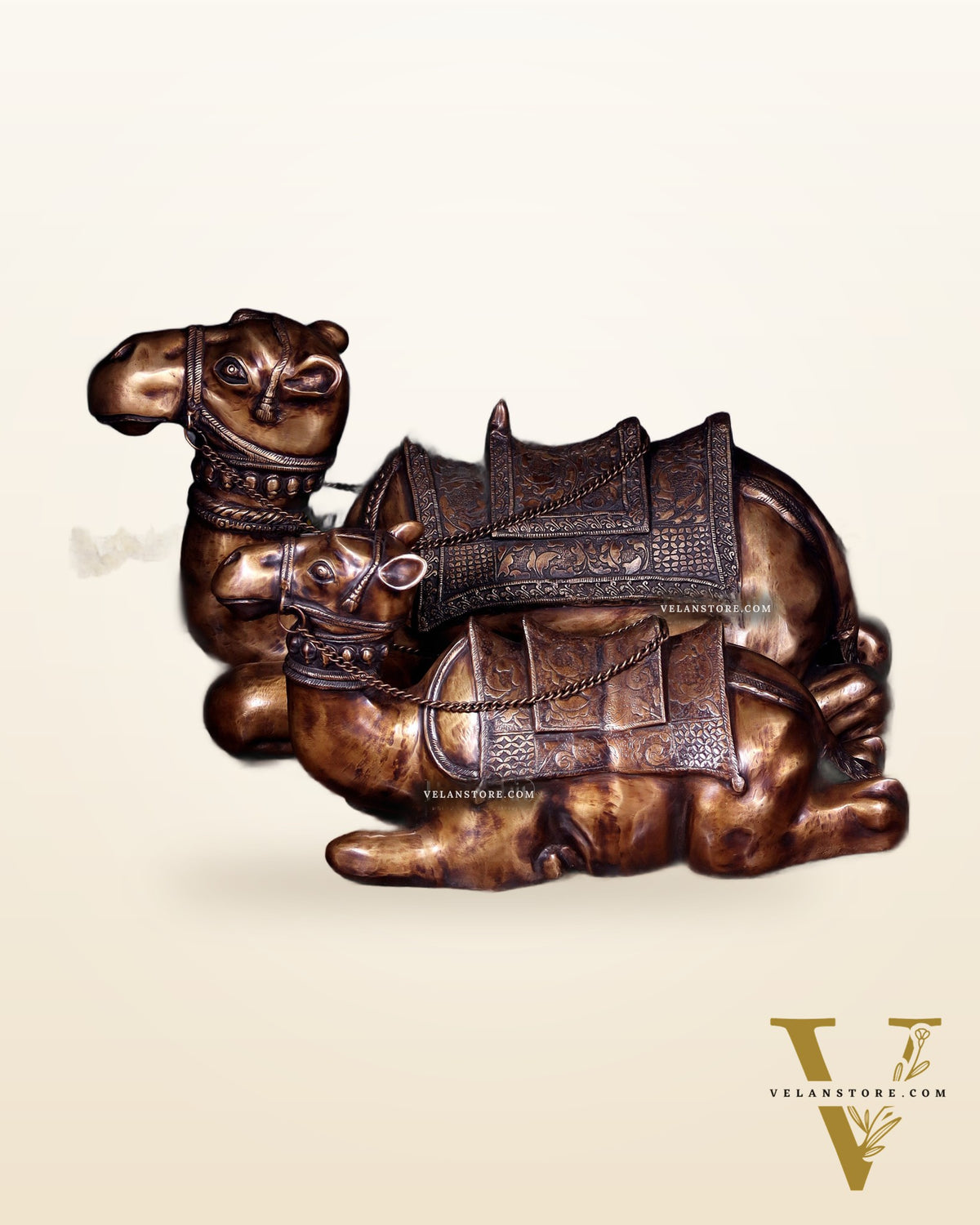 Brass Pair of large Sitting Camel Statues 36" Vastu approved