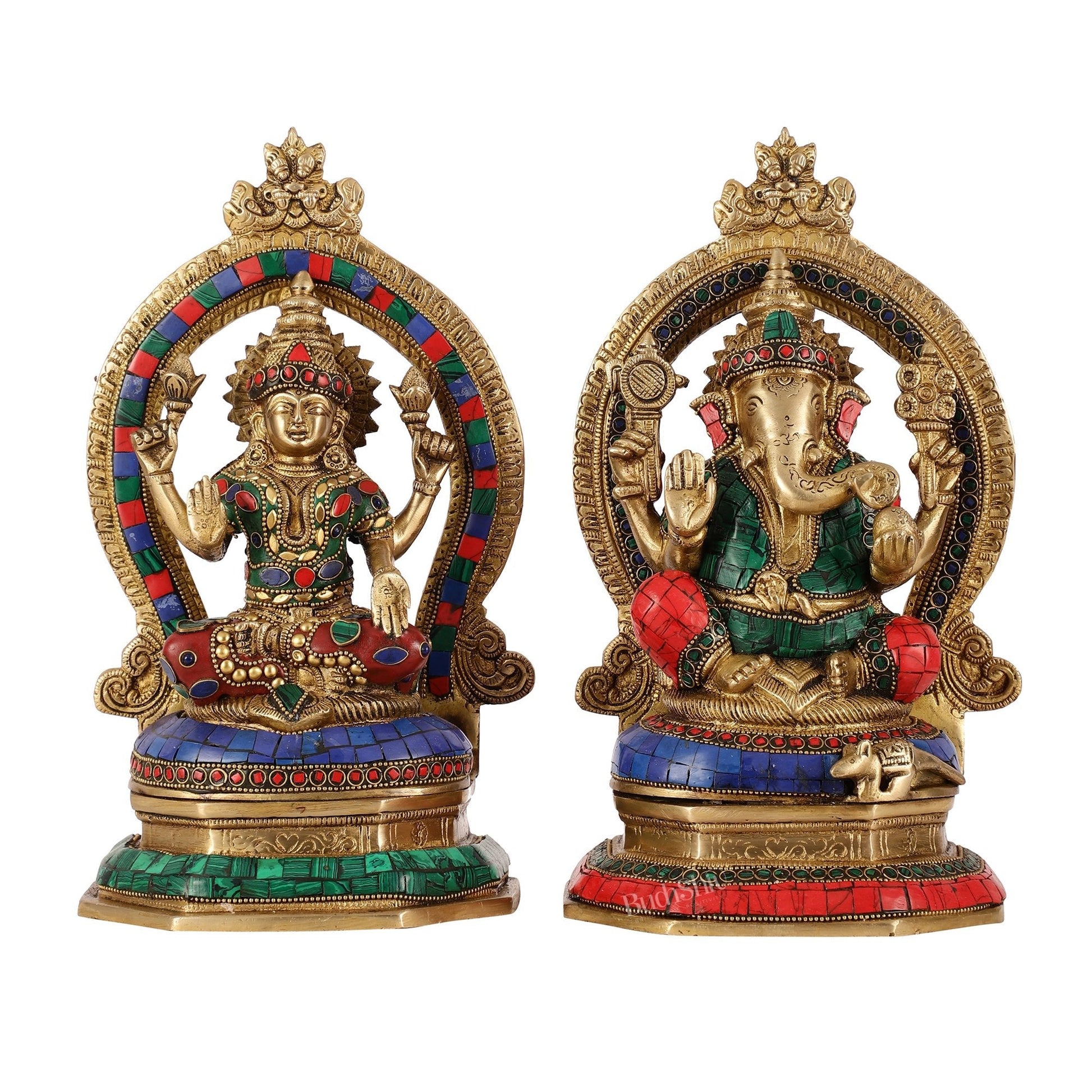Brass ganesh lakshmi idols 11 inch