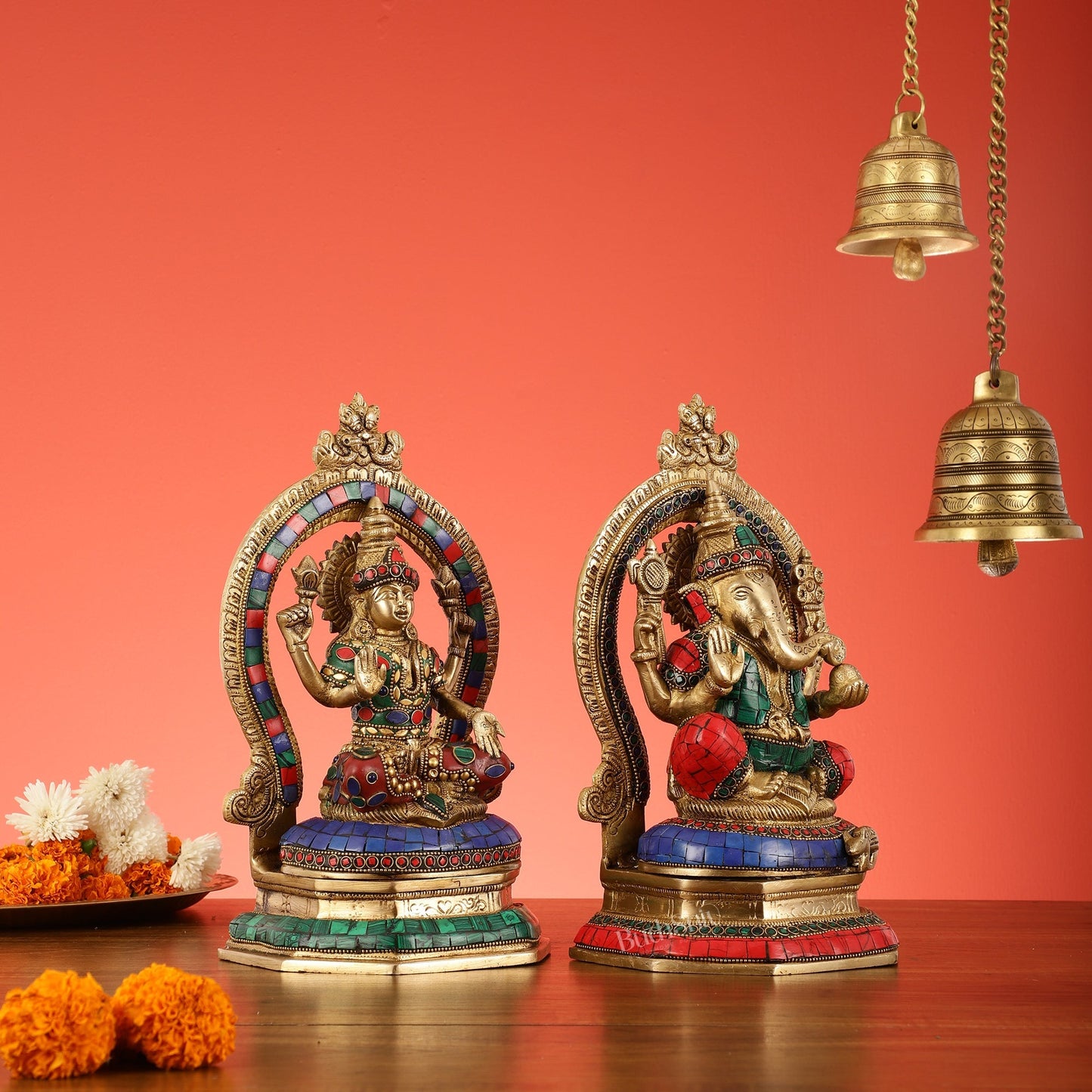 Brass ganesh lakshmi idols 11 inch