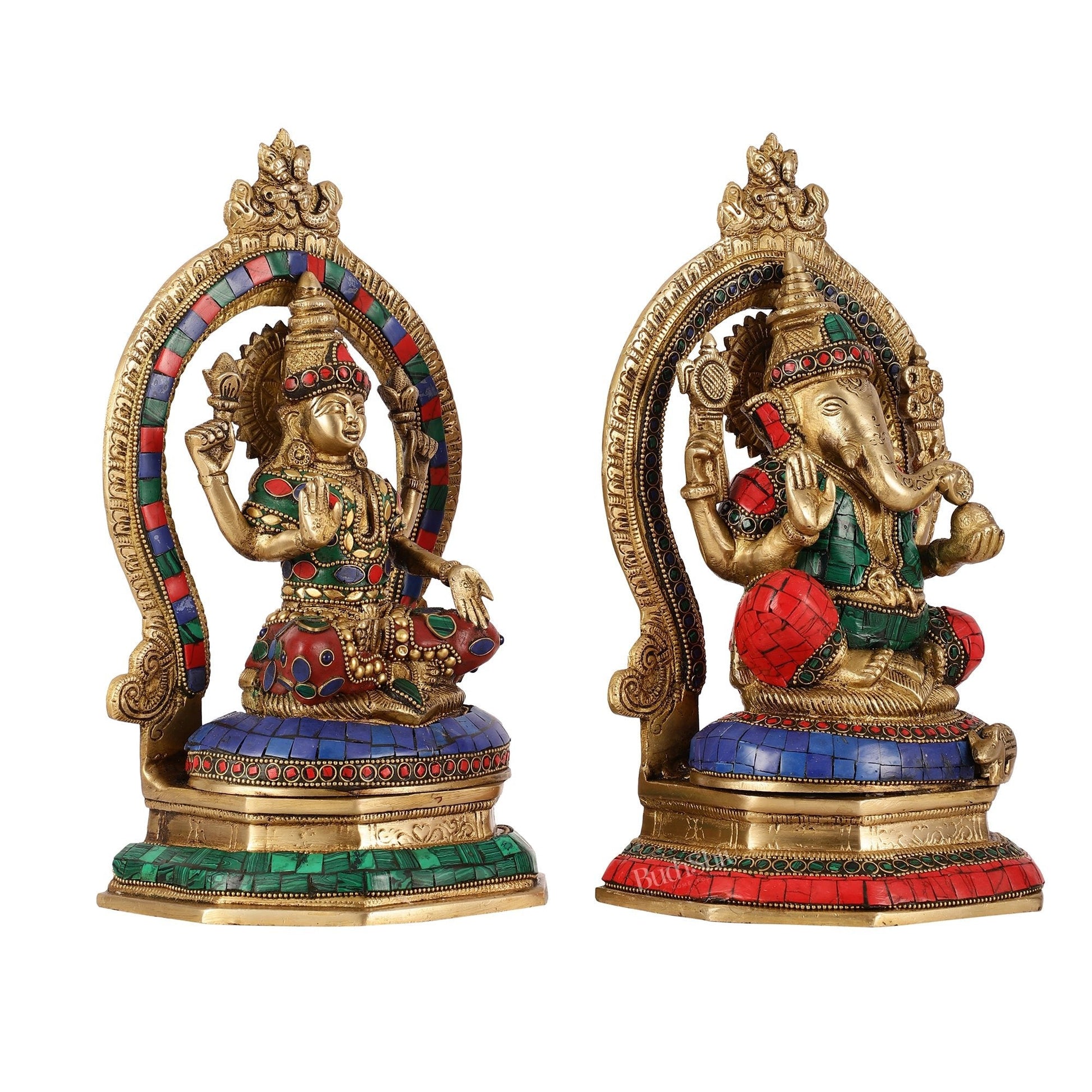 Brass ganesh lakshmi idols 11 inch