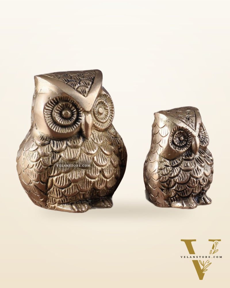 Brass Pair of Owl Showpieces – Vastu and Feng Shui Recommended Décor
