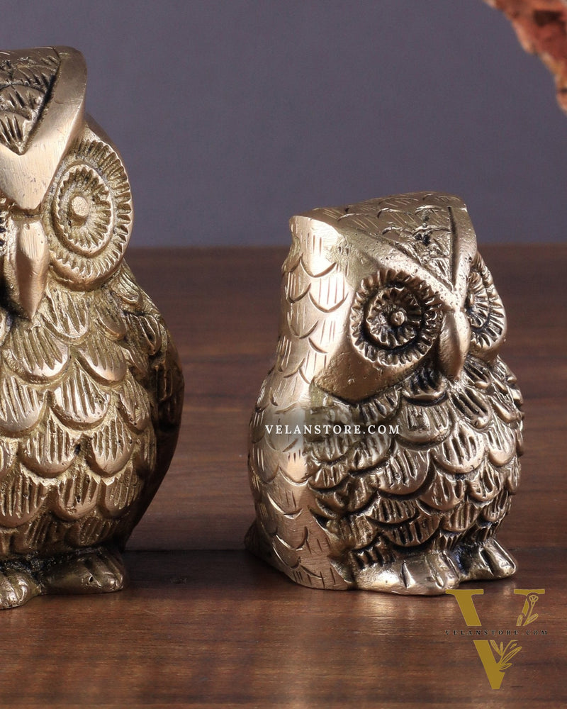 Brass Pair of Owl Showpieces – Vastu and Feng Shui Recommended Décor