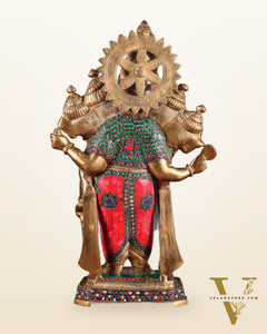 Brass Panchmukhi Ganesha Statue five faced Ganesha  - 20 Inch