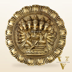 Brass Panchmukhi Ganesha Wall Hanging - 12 x 12 inch