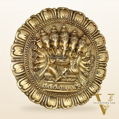 Brass Panchmukhi Ganesha Wall Hanging - 12 x 12 inch