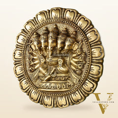 Brass Panchmukhi Ganesha Wall Hanging - 12 x 12 inch