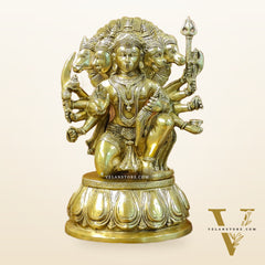 Brass Panchmukhi Hanuman 13" antique gold