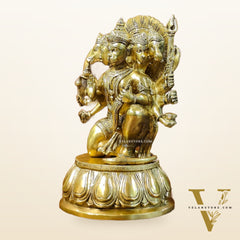 Brass Panchmukhi Hanuman 13" antique gold