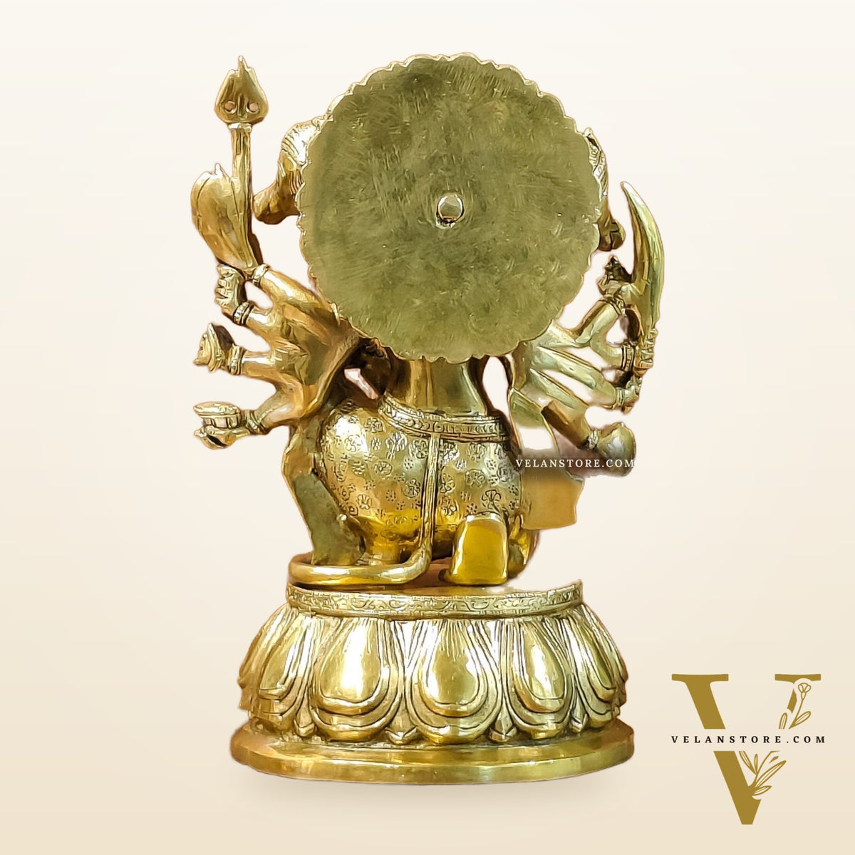Brass Panchmukhi Hanuman 13" antique gold