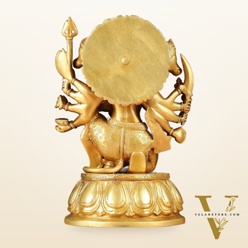 Brass Panchmukhi Hanuman 13" Matte gold