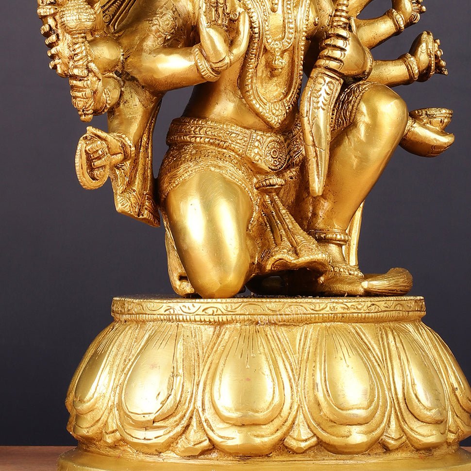 Brass Panchmukhi Hanuman 13" Matte gold