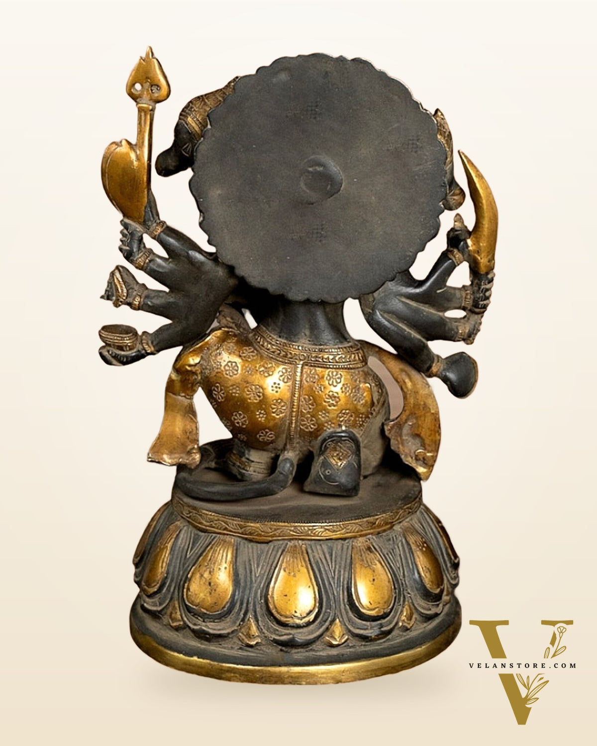 Brass Panchmukhi Hanuman 13" sandstone finish
