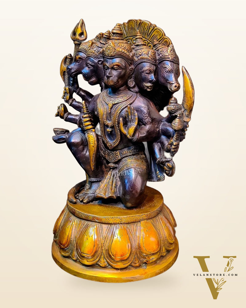 Brass Panchmukhi Hanuman 13"