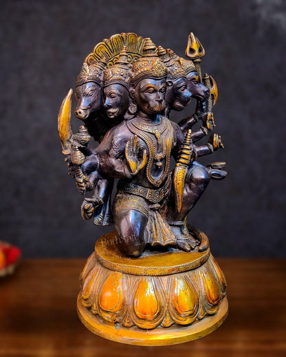 Brass Panchmukhi Hanuman 13"
