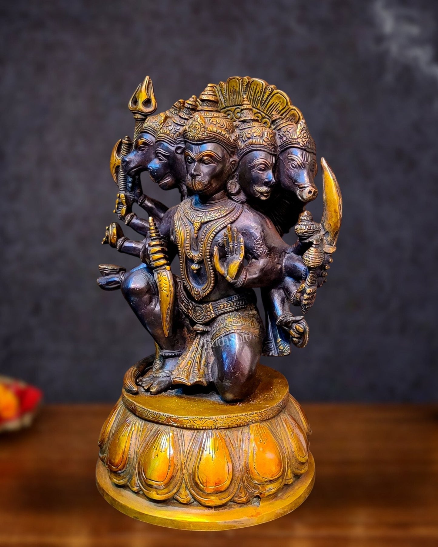 Brass Panchmukhi Hanuman 13"