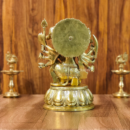 Brass Panchmukhi Hanuman 13" antique gold