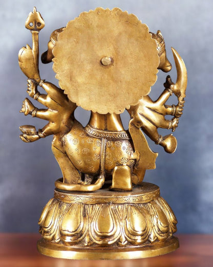 Brass Panchmukhi Hanuman 13" butter gold