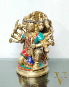 Brass Panchmukhi Hanuman 8.5"