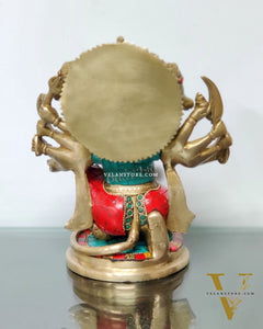 Brass Panchmukhi Hanuman 8.5"