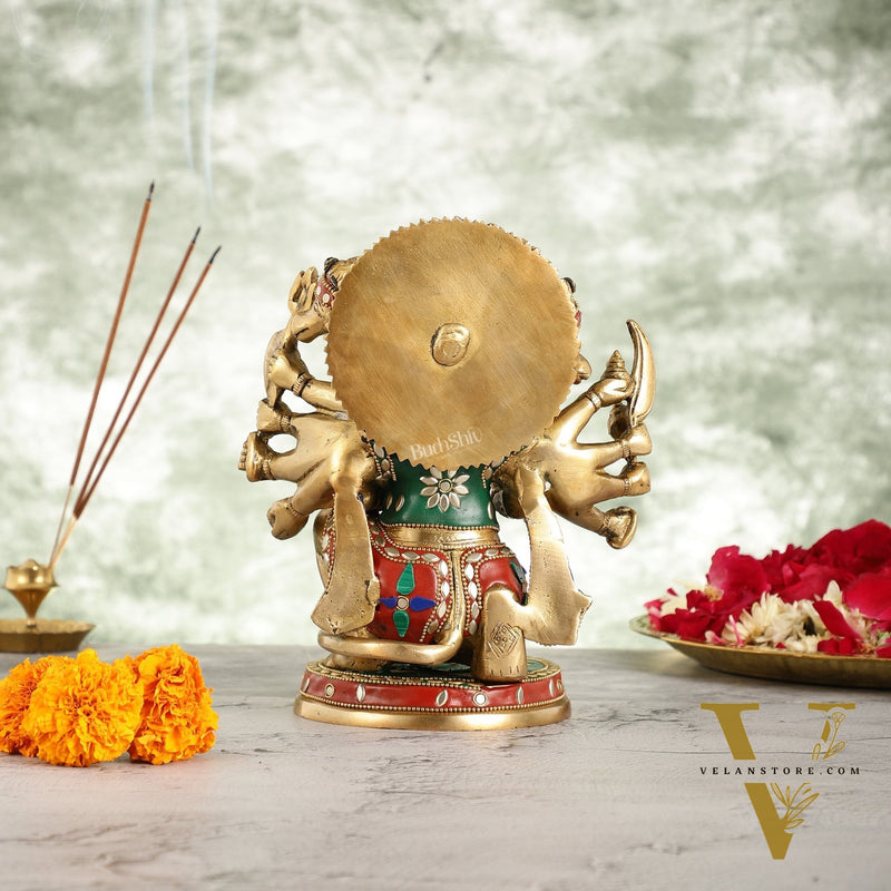 Brass Panchmukhi Hanuman 8.5"
