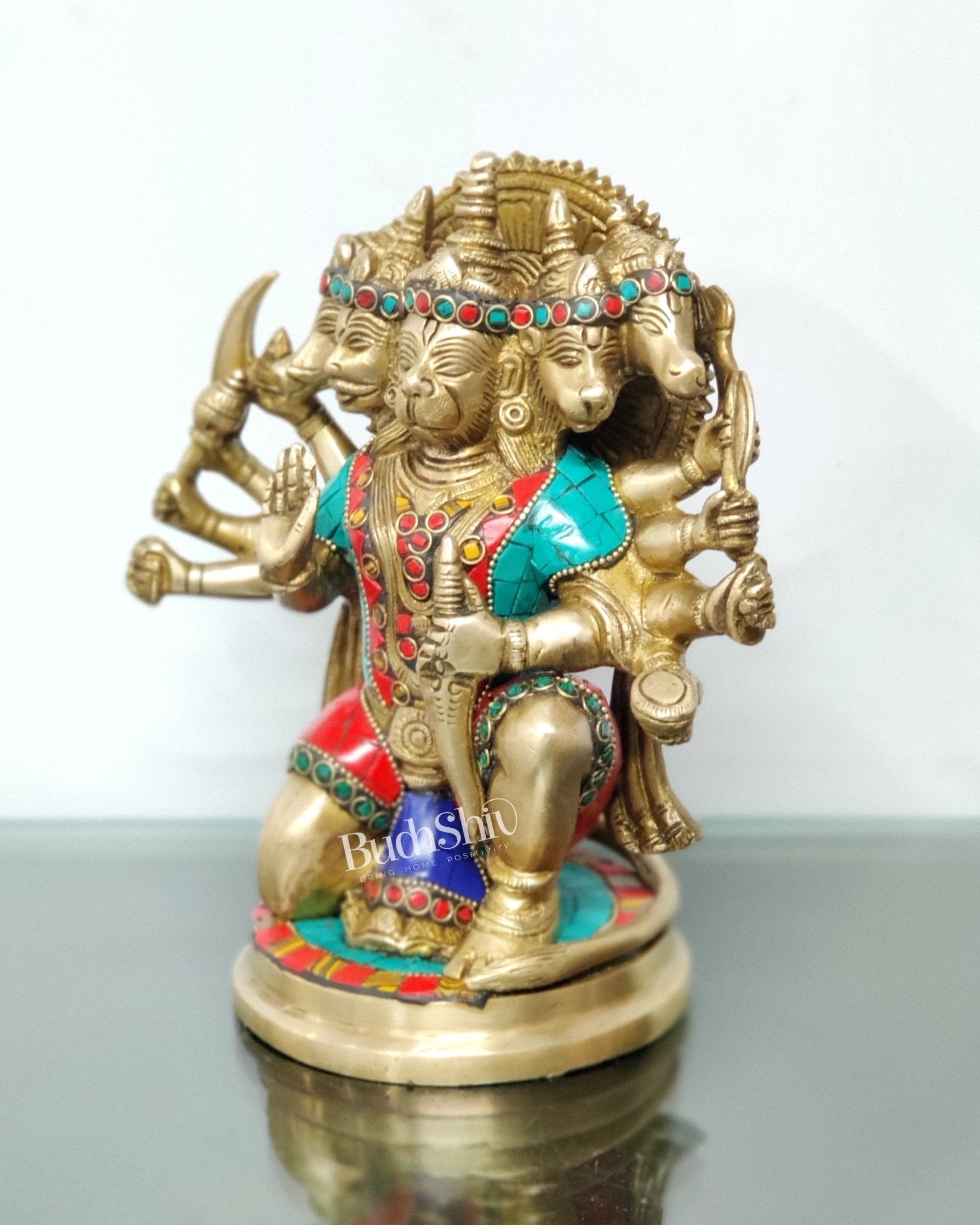 Brass Panchmukhi Hanuman 8.5"
