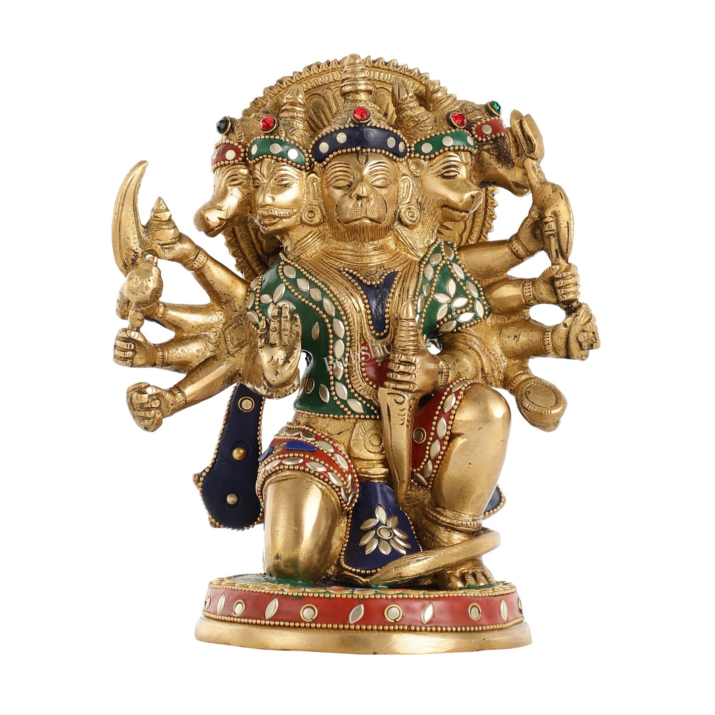 Brass Panchmukhi Hanuman 8.5"