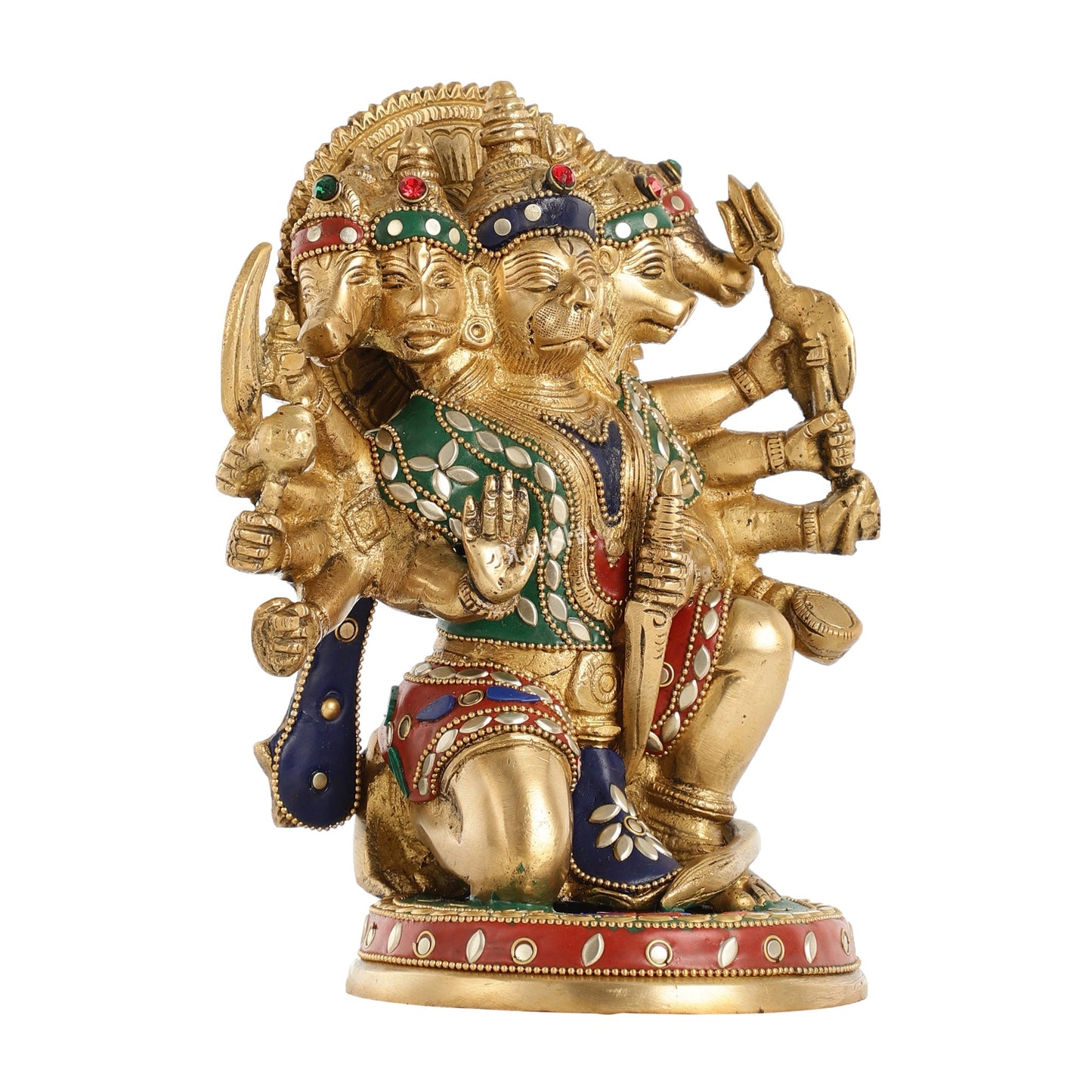 Brass Panchmukhi Hanuman 8.5"