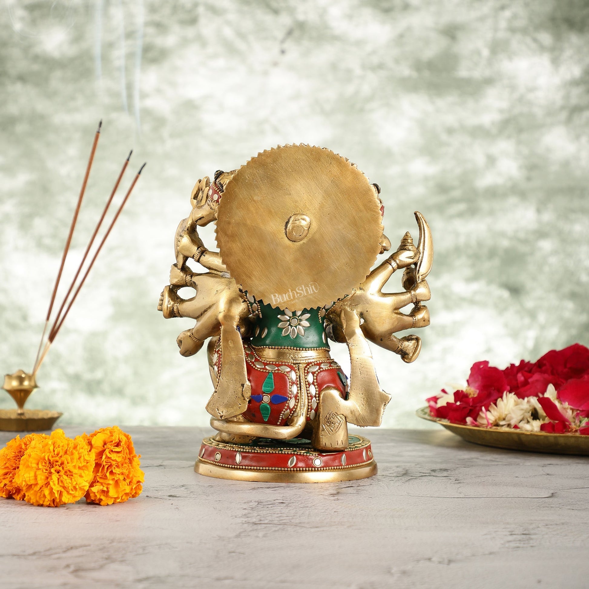 Brass Panchmukhi Hanuman 8.5"