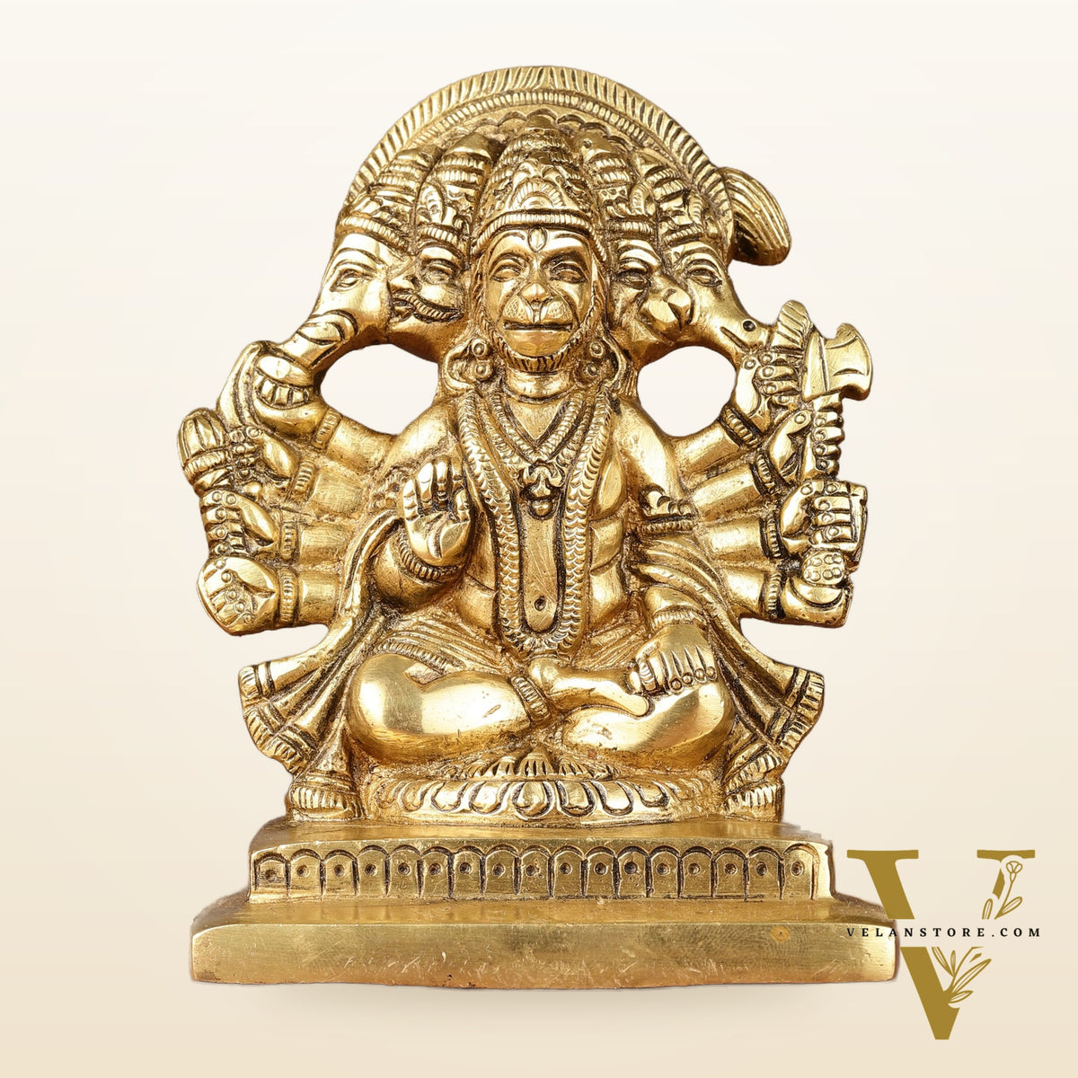 Brass Panchmukhi Hanuman Idol | 5"