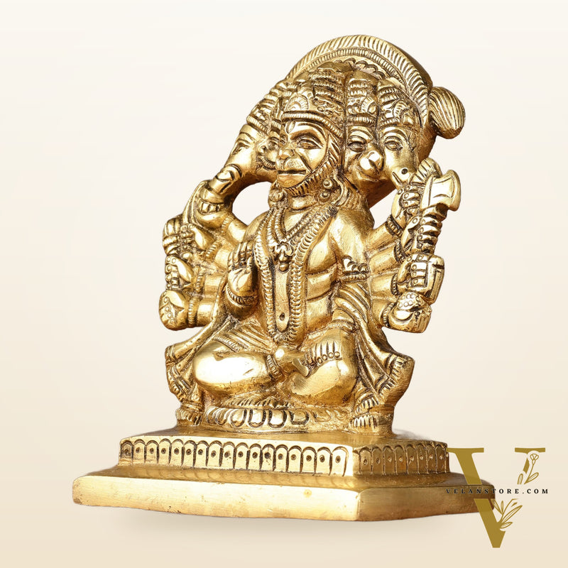 Brass Panchmukhi Hanuman Idol | 5"