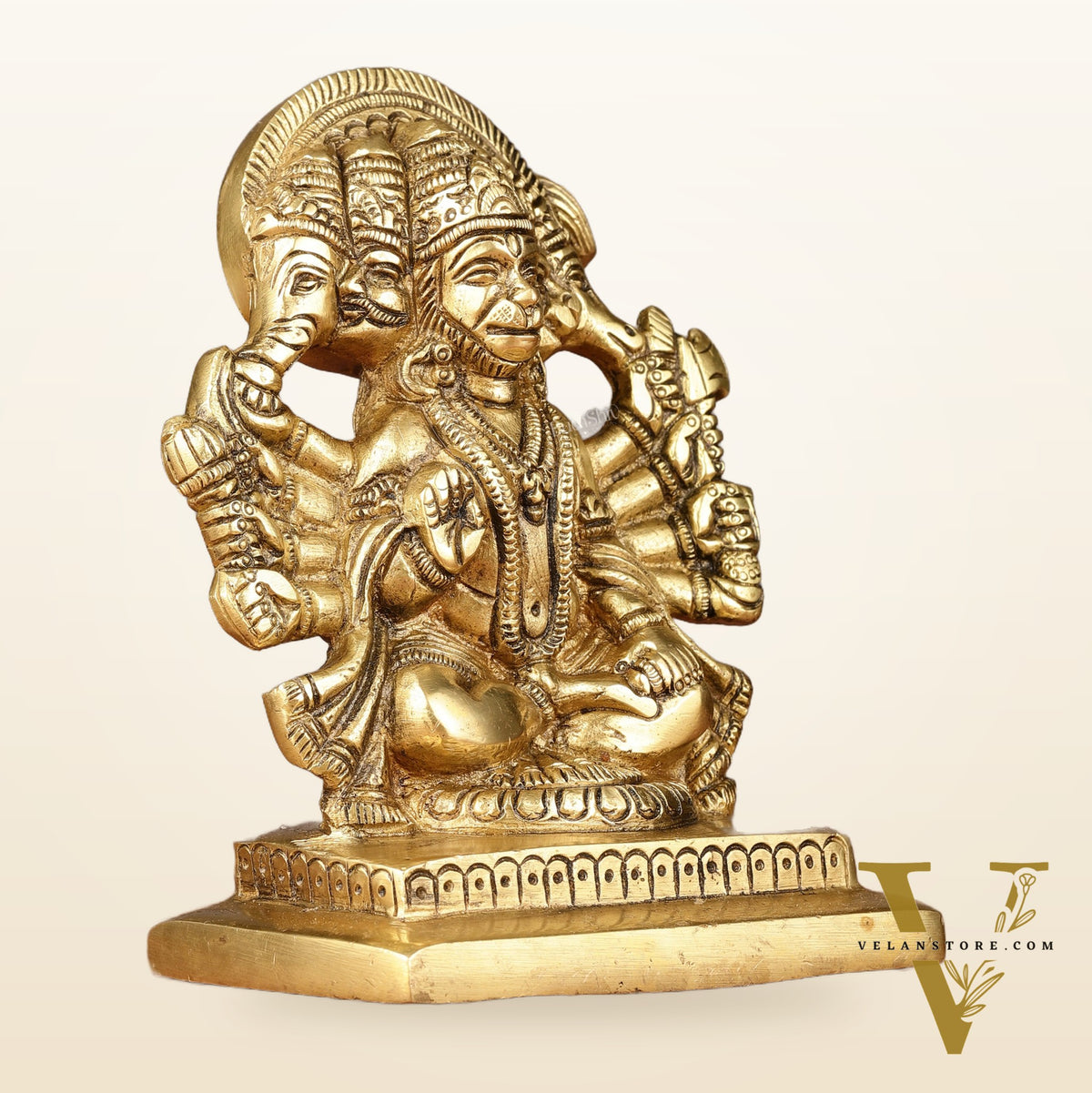 Brass Panchmukhi Hanuman Idol | 5"