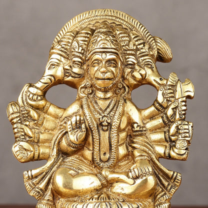 Brass Panchmukhi Hanuman Idol | 5"