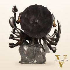 Brass Panchmukhi Hanuman Statue - 11" Height, Black and Gold Finish